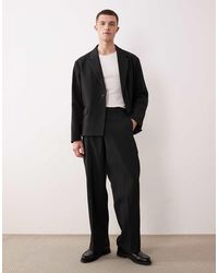 ASOS - Rib Texture Wide Suit Trousers - Lyst