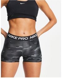 Nike Dri-fit Pro 3-inch Camo Print legging Shorts - Gray
