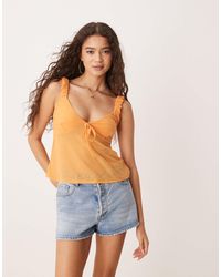 ASOS - Mesh Cami Top With Bow Detail - Lyst