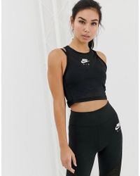 Nike Top corto en negro Air