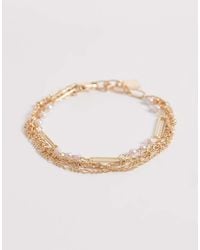 ASOS - Multi-row Chain Bracelet With Faux-pearl Details - Lyst