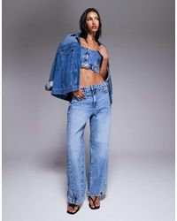 GOOD AMERICAN - Reworked Wide Leg Jeans - Lyst