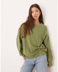 ASOS - Top ultra-doux cintré à la taille avec manches longues et finitions - kaki - Lyst