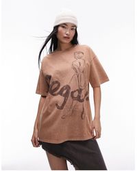 TOPSHOP - Art museum - t-shirt oversize imprimé degas - marron - Lyst