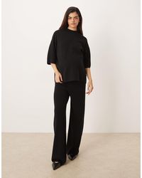 ASOS - Asos Design Maternity Knitted Compact Structured Oversized T Shirt Co-Ord - Lyst