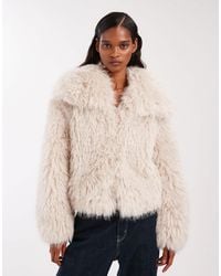 ASOS - – cropped-jacke aus kunstpelz - Lyst