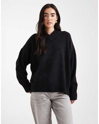 ASOS - Oversized Super Soft V Neck Jumper - Lyst