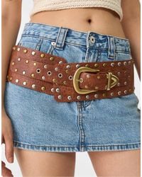 Stradivarius - Ceinture large cloutée - Lyst