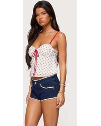 Edikted - Contrast Polka Dot Cupped Chiffon Top - Lyst