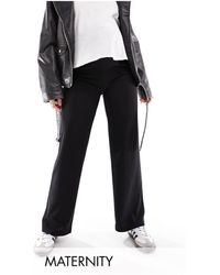 Mama.licious - Mamalicious Maternity Over The Bump Ribbed Wide Leg Trousers - Lyst
