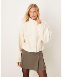 ASOS - Zip Up Borg Fleece With Bubble Hem - Lyst