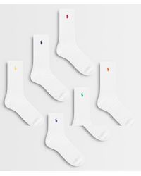 Polo Ralph Lauren - Icon Logo 6 Pack Crew Socks - Lyst