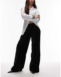 ASOS - Textured Velvet Tailored Wide Leg Pants - Lyst