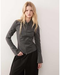 Weekday - Zip Through Shirt With Flare Sleeve Detail - Lyst
