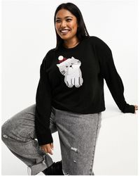 Brave Soul - Plus - maglione natalizio con gatto - Lyst