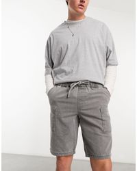 ASOS - Pantalones cortos vaqueros grises cargo sin cierres - Lyst