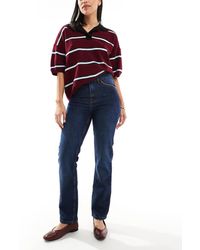 ASOS - Jeans Dritti Slim A Vita Alta Lavaggio Medio Con Finiture - Lyst