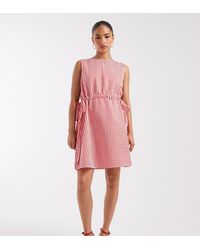 Vero Moda - Sleeveless Bow Tie Side Seersucker Mini Dress - Lyst