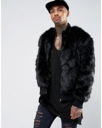 The New County Faux Fur Bomber Jacket - Black