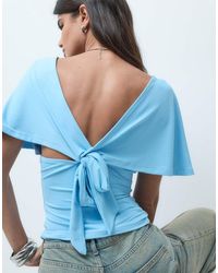 ASOS - Polyamide Plunge Sleeveless Tie Back Cinch Top - Lyst