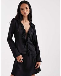 ONLY - Top Con Lazada Delantera De Satén De (Parte De Un Conjunto) - Lyst