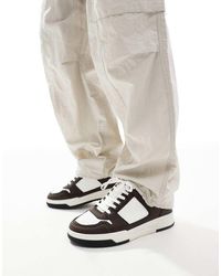 ASOS - Sneakers Stringate Marroni Effetto Pitonato - Lyst