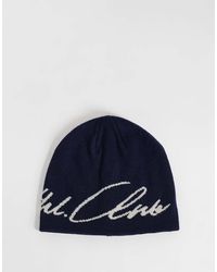 Jack & Jones - Gorro Con Logotipo En Script Azul Marino - Lyst
