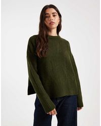 ASOS - Knitted Crew Neck Jumper With Step Hem - Lyst