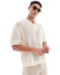 Pull&Bear - Fijngebreide Polo - Lyst