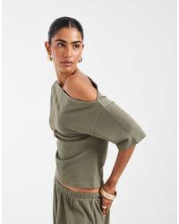 ASOS - Textured Off Shoulder T-shirt - Lyst