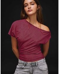 Bershka - Asymmetric Print Short Sleeve T-shirt - Lyst