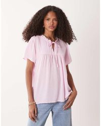 Jdy - Broderie Tie Detail Blouse - Lyst