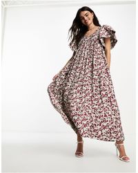 SELECTED - Femme Extreme Sleeve Smock Maxi Dress - Lyst