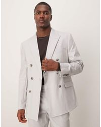 ASOS - Double Breasted Regular-Fit Colbert Van Linnenmix - Lyst