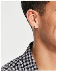 Mens Jewellery Earrings and ear cuffs for Men Metallic Tommy Hilfiger Hoop Earrings With Logo Detail in Silver 