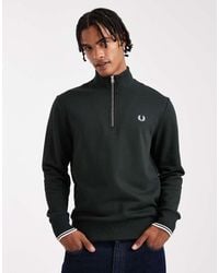Fred Perry - Half Zip Sweatshirt - Lyst
