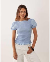 ASOS - Shirred Long Sleeve Top - Lyst