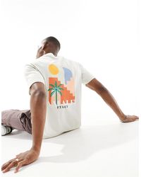 Another Influence - T-shirt squadrata color chiaro con stampa di amalfi - Lyst
