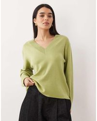 Mango - Knitted V Neck Jumper - Lyst