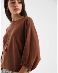 ASOS - Knitted Oversized Jumper With Blouson Sleeves - Lyst
