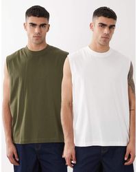 ASOS - Essentials 2 Pack Oversized Tank Tops - Lyst