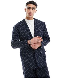 ASOS - Relaxed Bias Cut Check Suit Jacket - Lyst