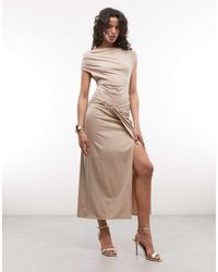& Other Stories - Draped Jersey Maxi Dress With Boat Neck And Buckle Detail - Lyst