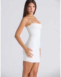 House Of Cb - Ella Gathered Stretch Mesh Mini Dress - Lyst