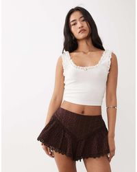 Miss Selfridge - Broderie Shorts - Lyst