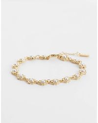 ASOS - Molten Link Pearl Casting Bracelet - Lyst