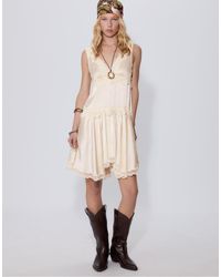Stradivarius - Mini Jurk Met Kanten Rand - Lyst