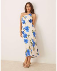Nobody's Child - Ellie Satin One Shoulder Midi Dress - Lyst