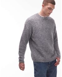 TOPMAN - Relaxed Fit Boucle Sweater - Lyst