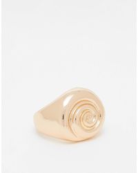 ASOS - Bague chunky à détail coquillage - doré - Lyst